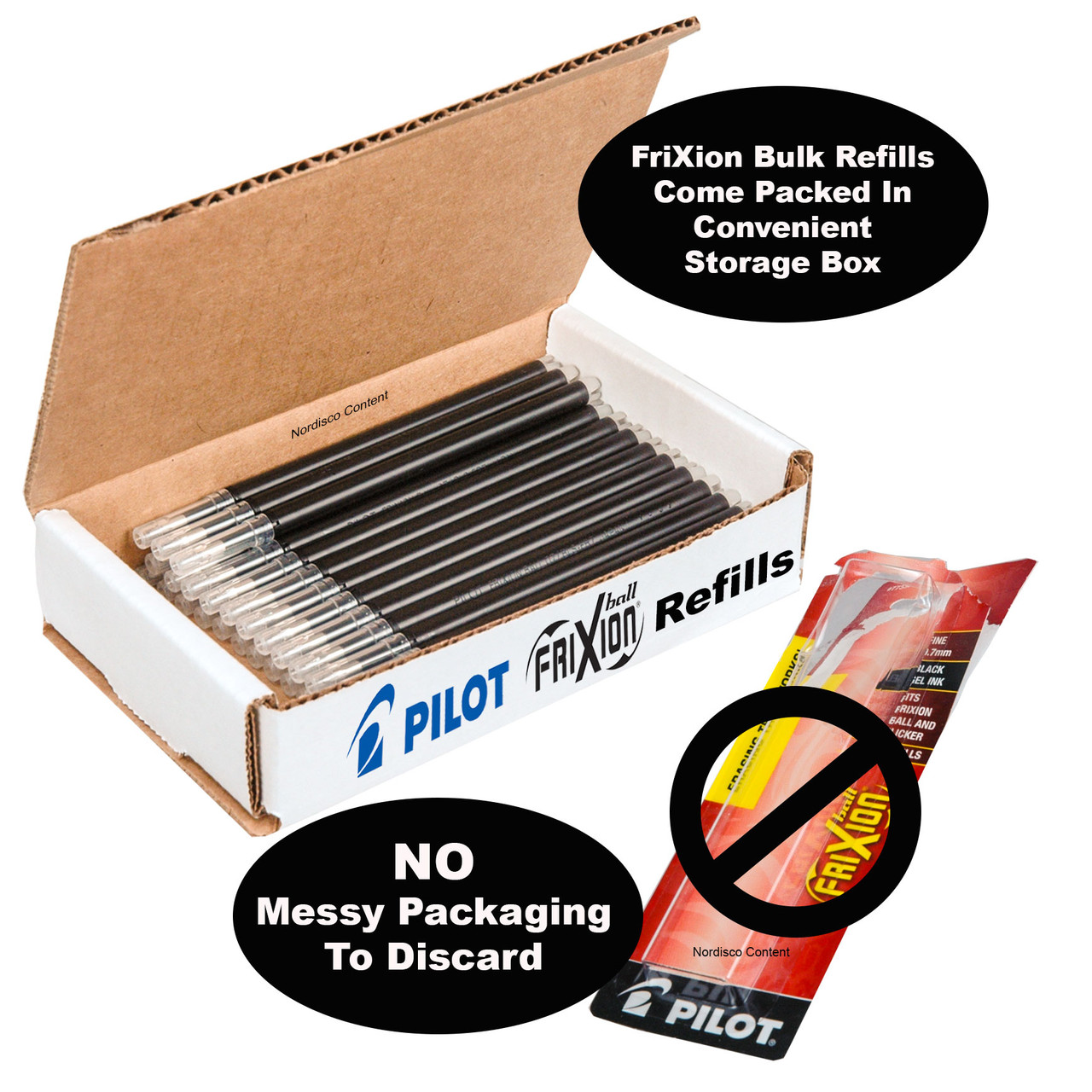 Pilot FriXion Pen Refills P1AFX725BK, Bulk Pack of 25, 0.7mm Fine