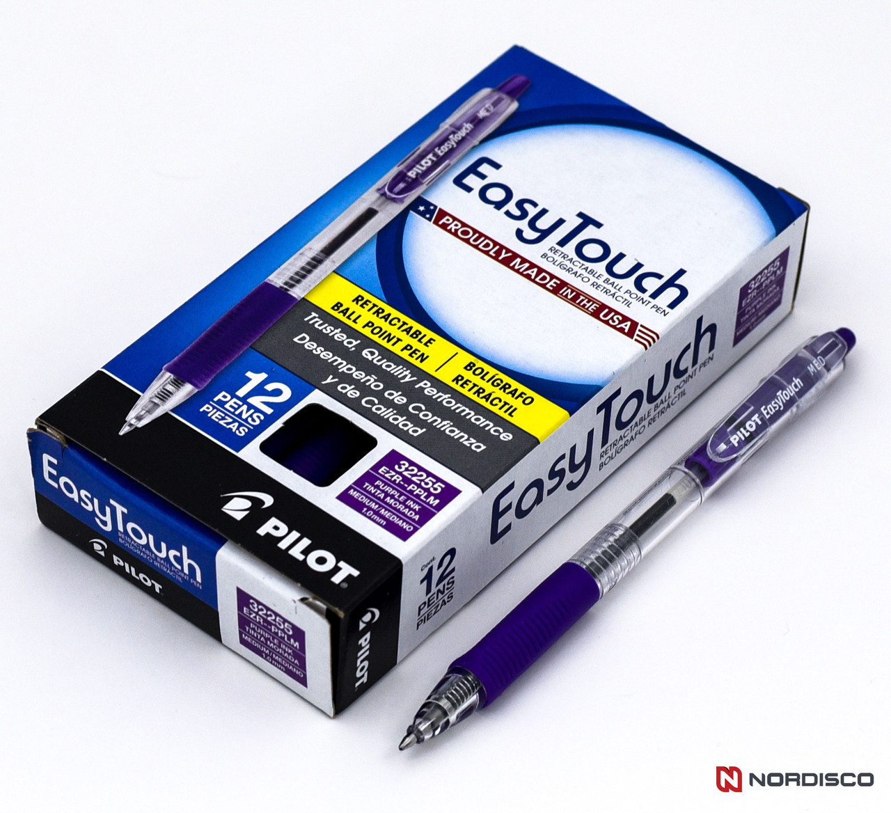 Pilot Easy Touch Pen Medium 32255, Purple Ink, Retractable, 1.0mm
