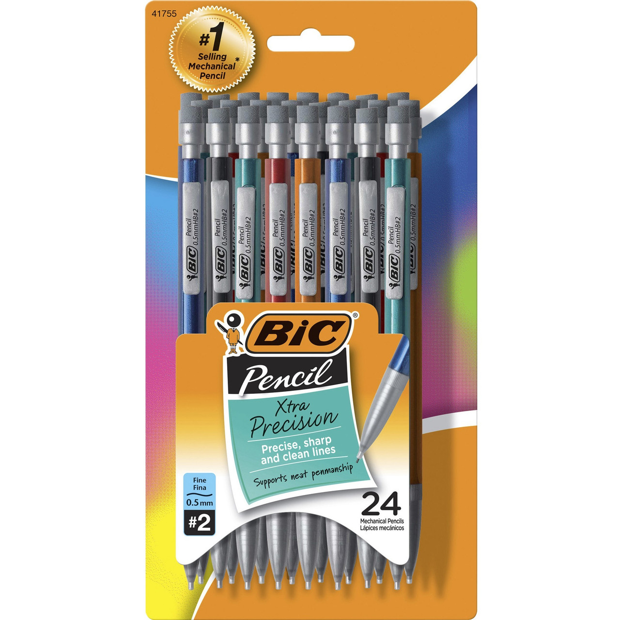BIC 41755 0.5mm HB #2 Xtra Precision Mechanical Pencils, Pack of