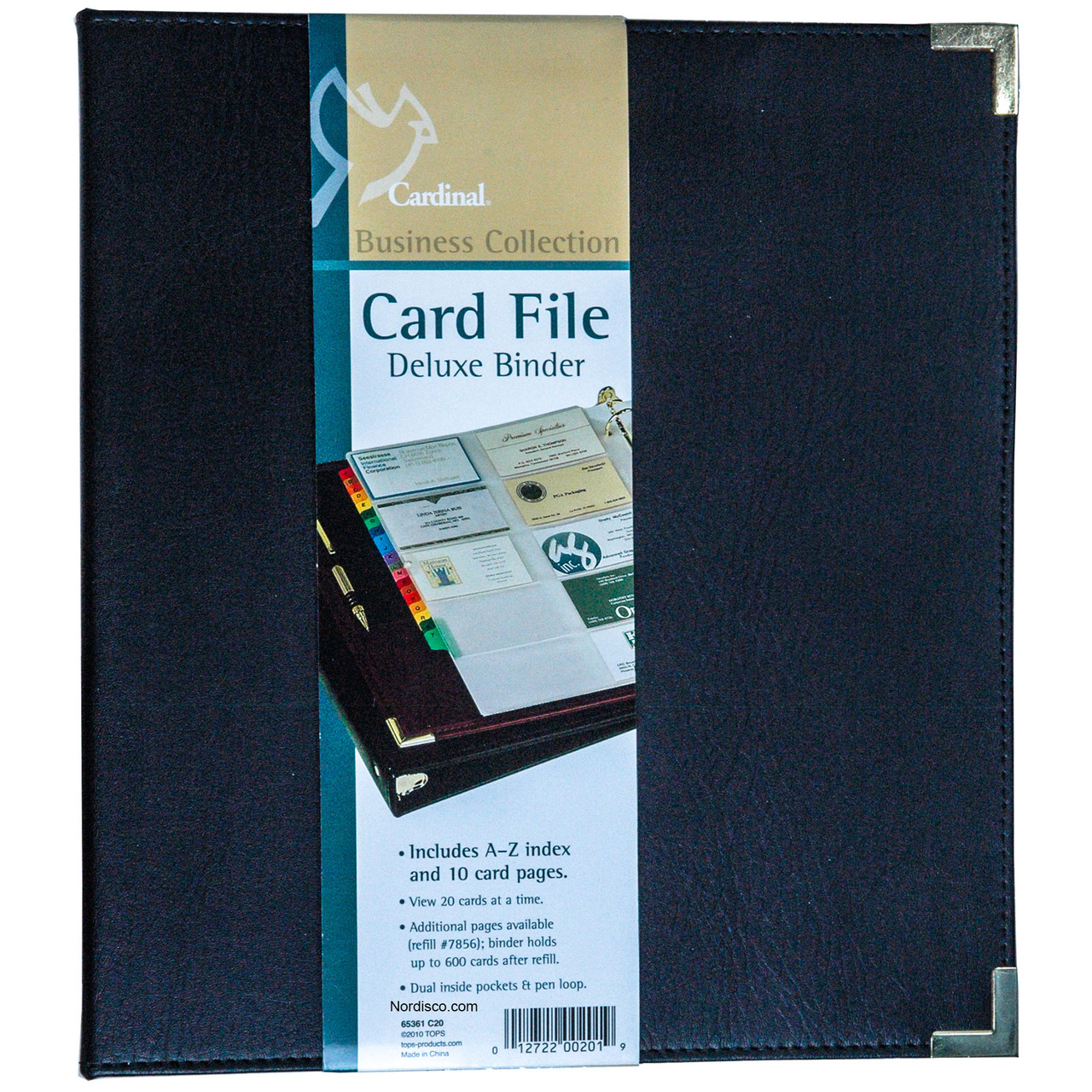 Cardinal 65361 C20 Business Card File Deluxe Binder With A to Z