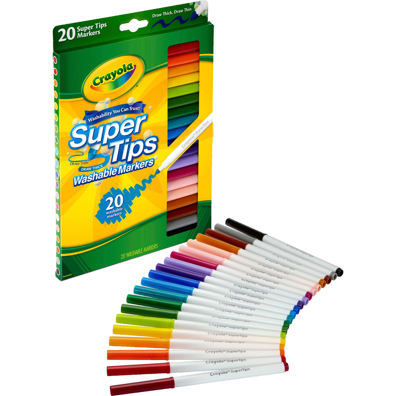 Crayola 585100 Super Tips Washable Markers 100 unique colors washable