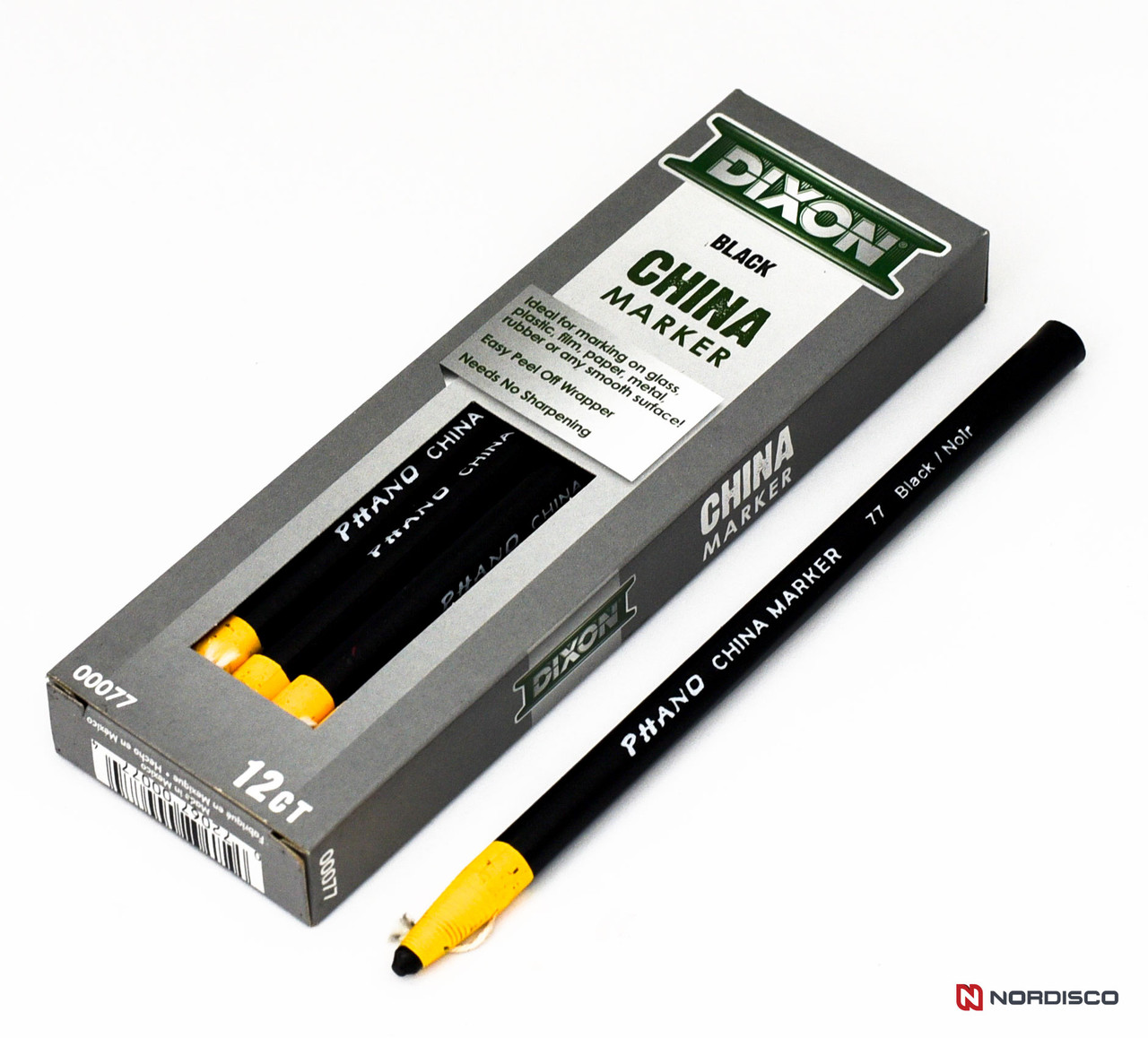 Dixon Phano China Marker Black 77 00077, Box of 12
