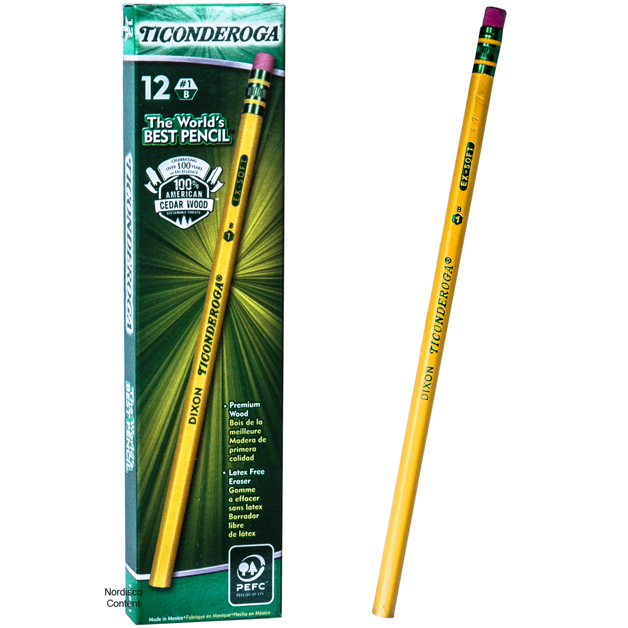 Ticonderoga No. 4 Pencils - #4 Lead - Black Lead - Yellow Cedar