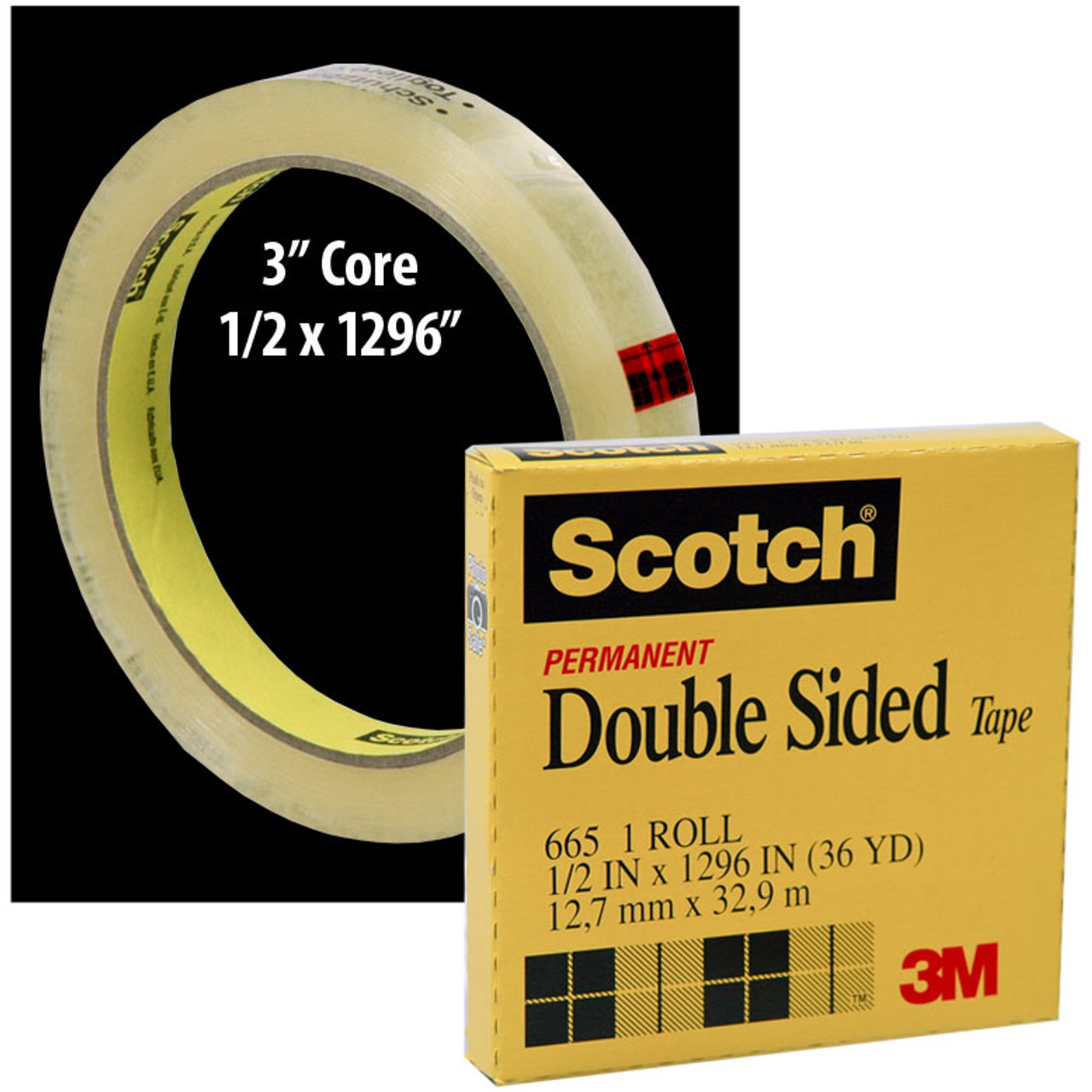 3M Scotch 665 Removable Repositionable Double Sided Tape