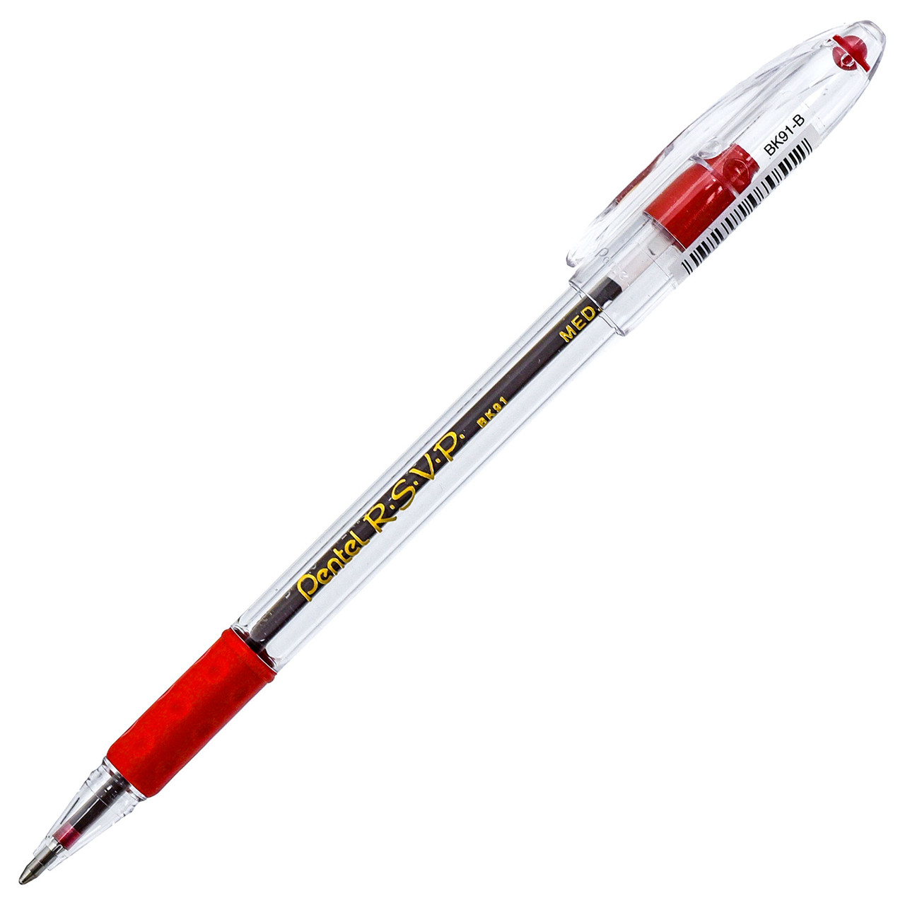 Pentel RSVP Medium BK91-B Red Ink Ballpoint Pen