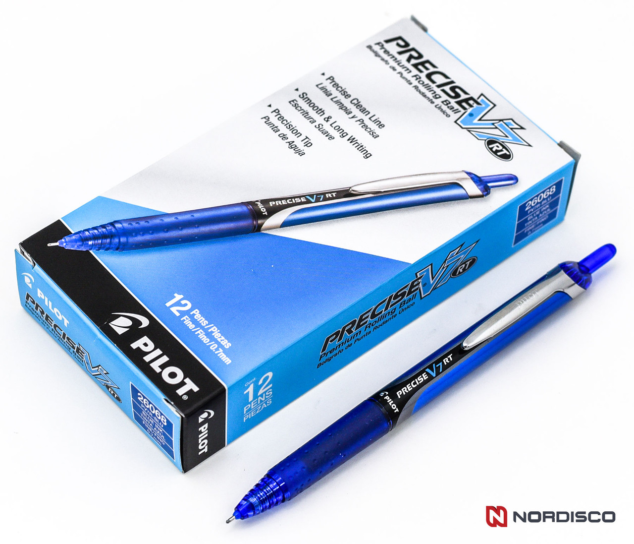 Pilot Precise V7 RT Rolling Ball Pen 26068, Blue Ink, 0.7mm Fine