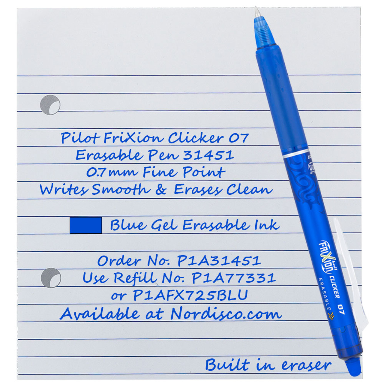 Pilot FriXion Clicker Dots Erasable Gel Pens Fine Point 0.7 mm