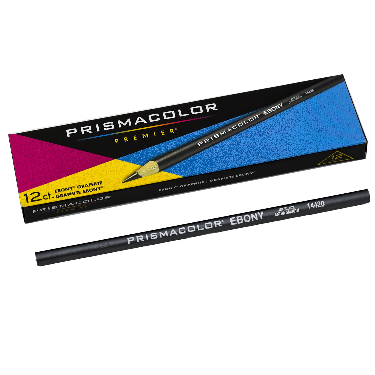 Prismacolor Ebony 14420 Drawing Pencils, Jet Black, Box of 12