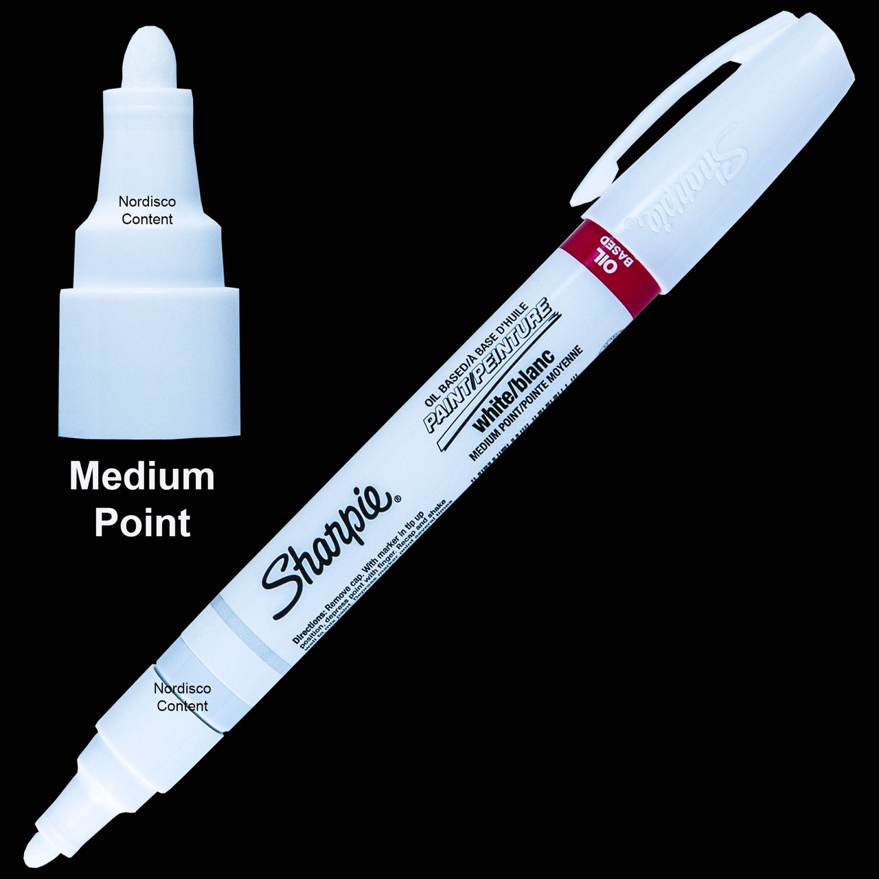 35558 Sharpie Oil-Based Paint Marker, White Ink, Medium Tip, Pack of 1