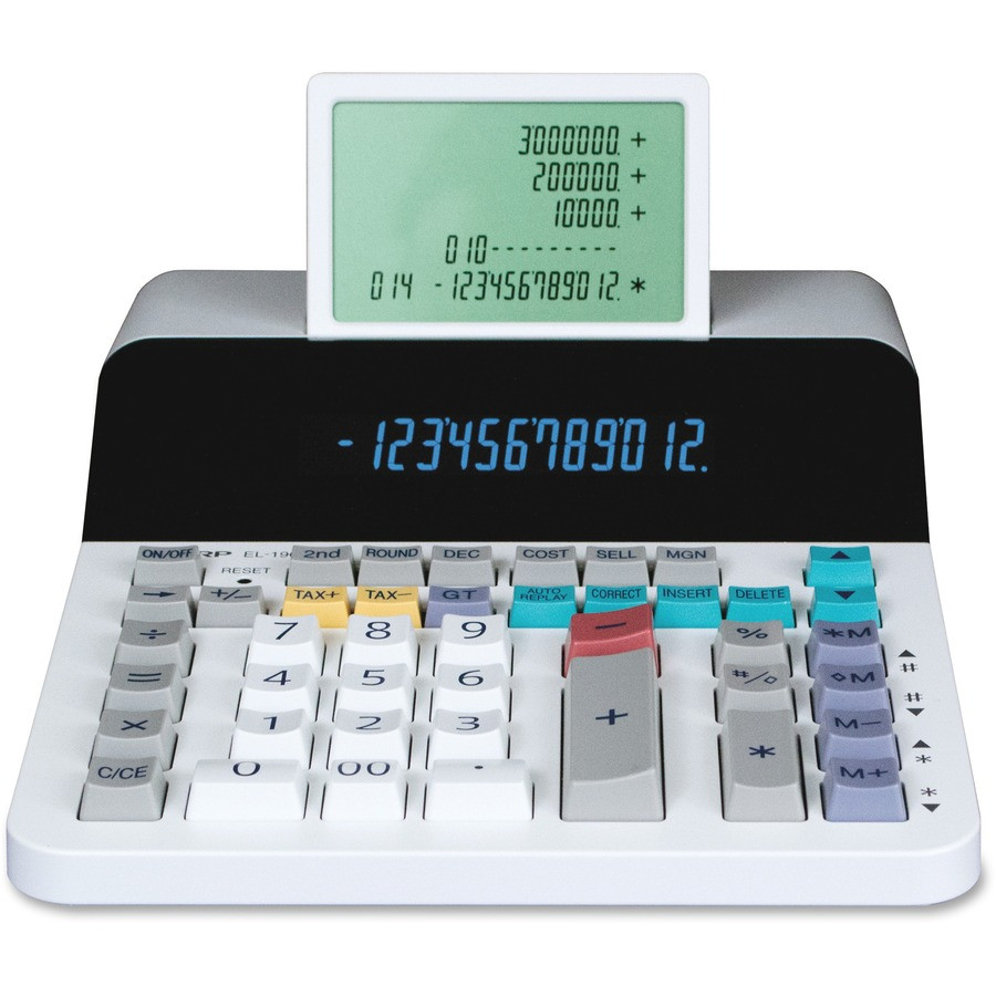 Sharp Calculators EL1901 EL-1901 12-Digit Paperless Printing
