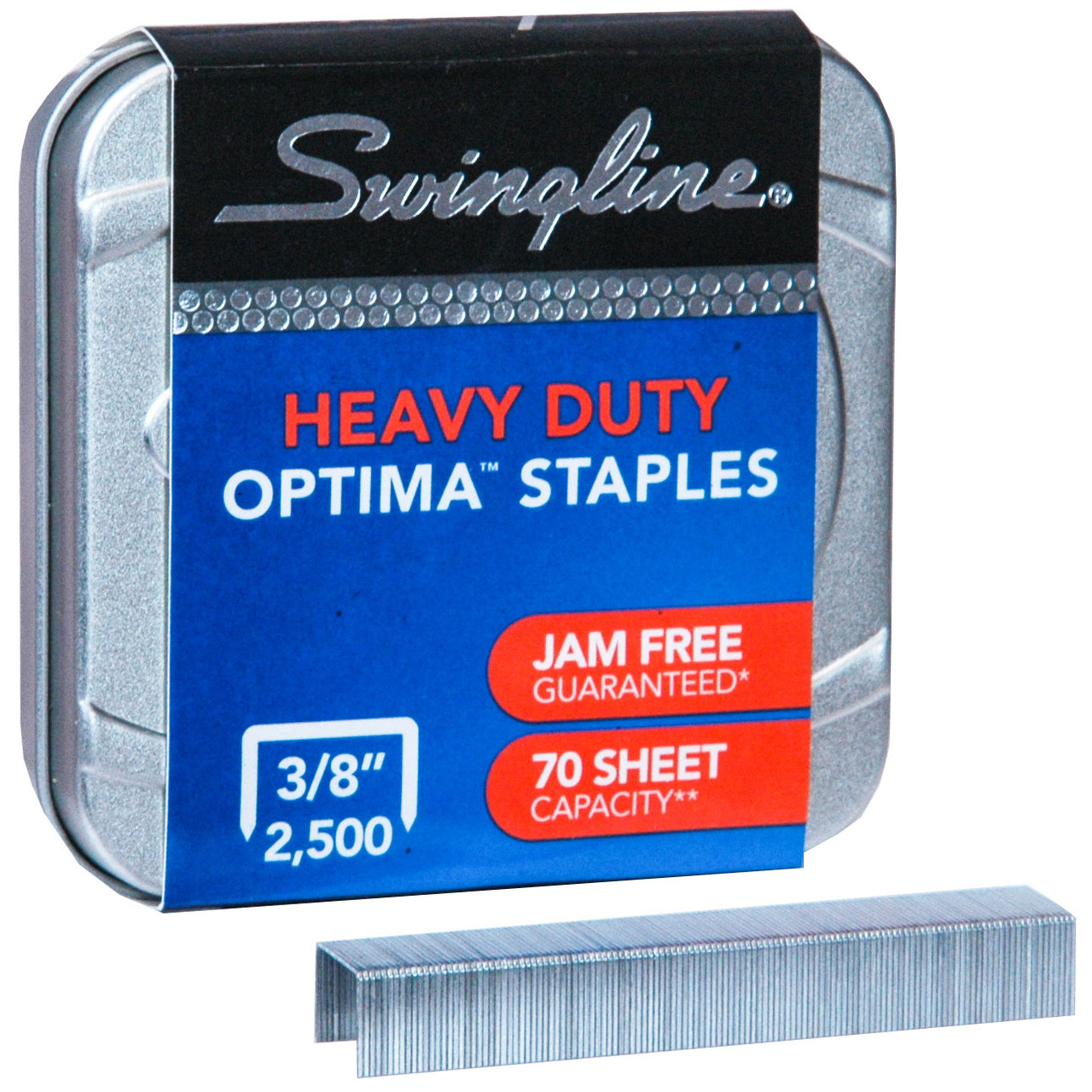 Swingline Optima High Capacity Staples, 0.38 Leg Length, 2500/Box