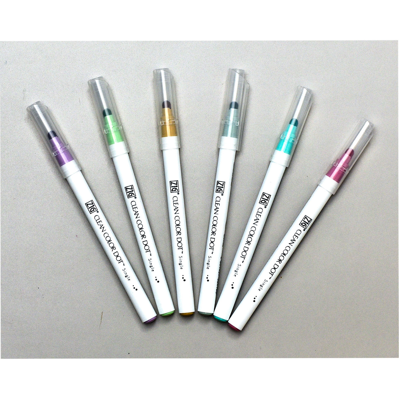 Zig Clean Color Dot Single-Ended Marker, Set of 6 Mild Colors