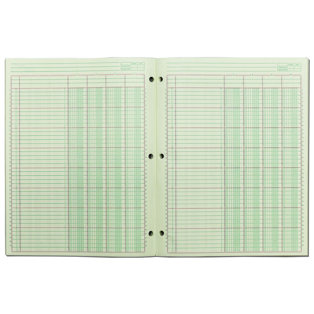 Adams ACP85114 Columnar Pad, 4-Column, Green Tint, 8-1/2 x 11 ...