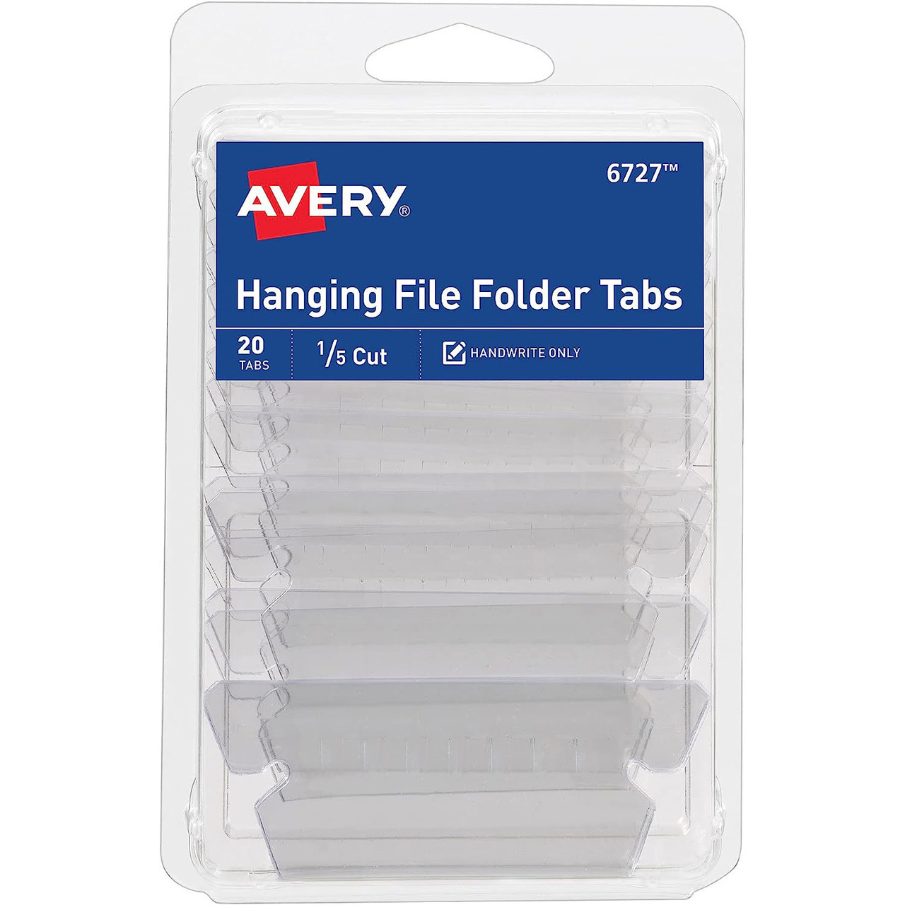 Avery 6727 Hanging File Folder Tabs with Inserts, 1/5 Cut, Pack of