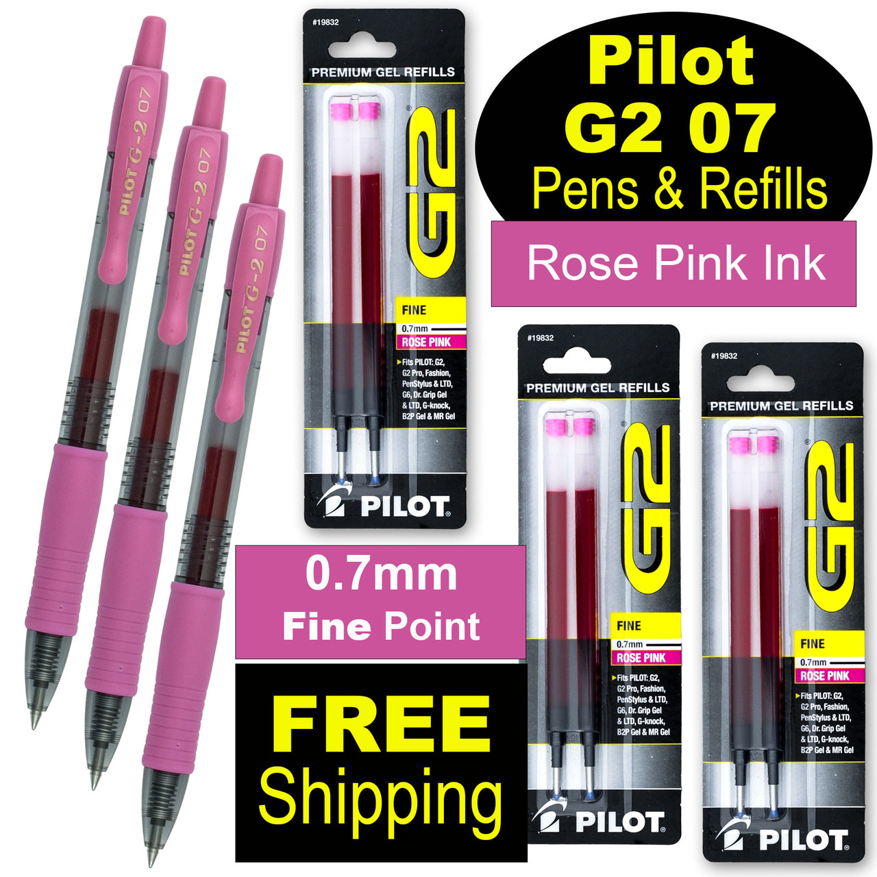 Pink Pilot G2 Pens Pilot G2 Pastel Pink, Fine Gel Pen, 12784