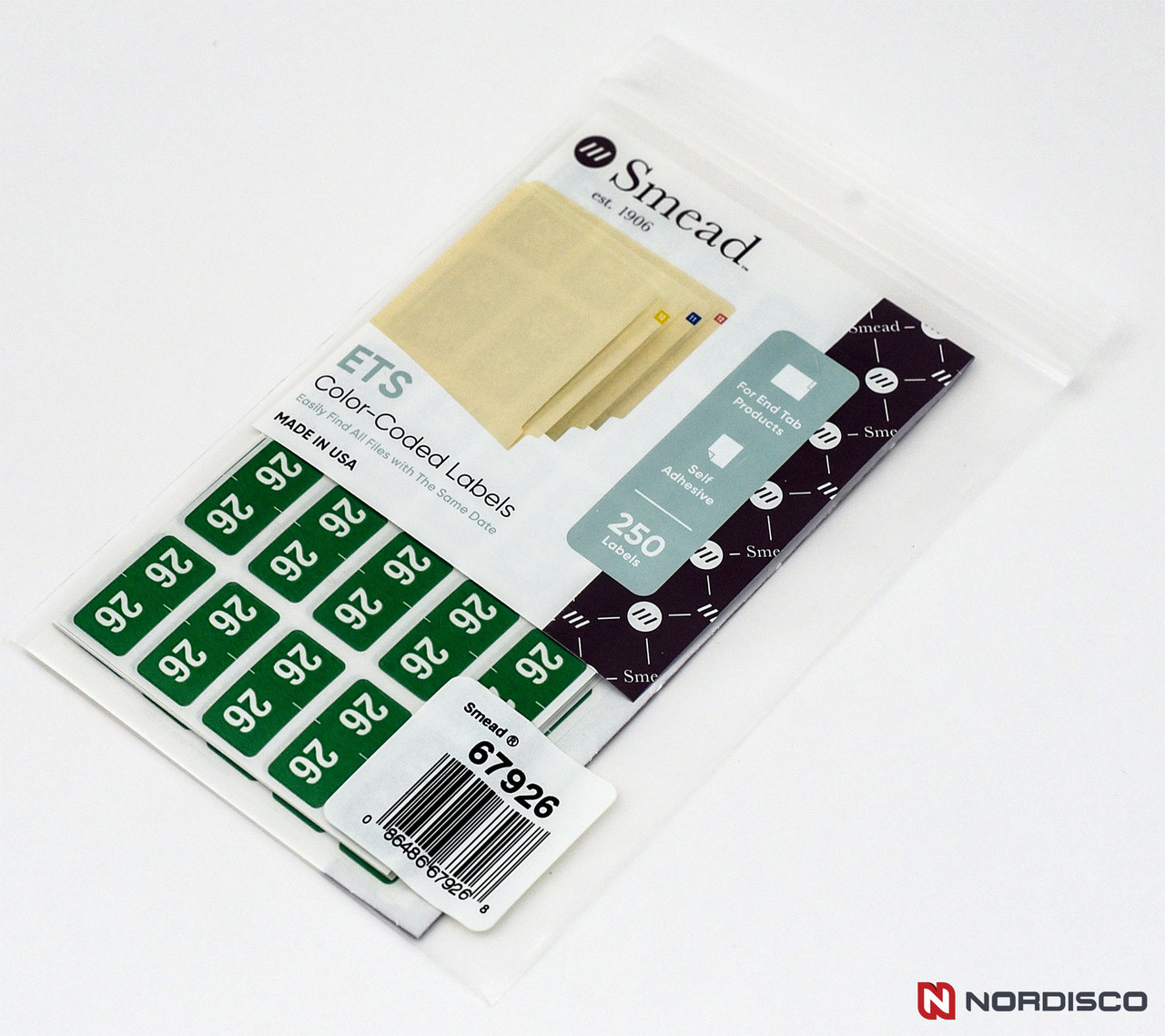 Smead 67926 ETS Year 2026 Green ColorCoded Year Labels, Pack of 250