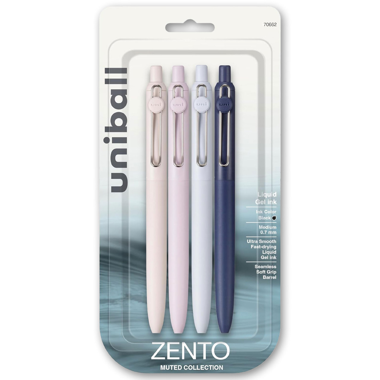 Uniball Zento 70662 Black Gel Ink 0.7mm Muted Collection