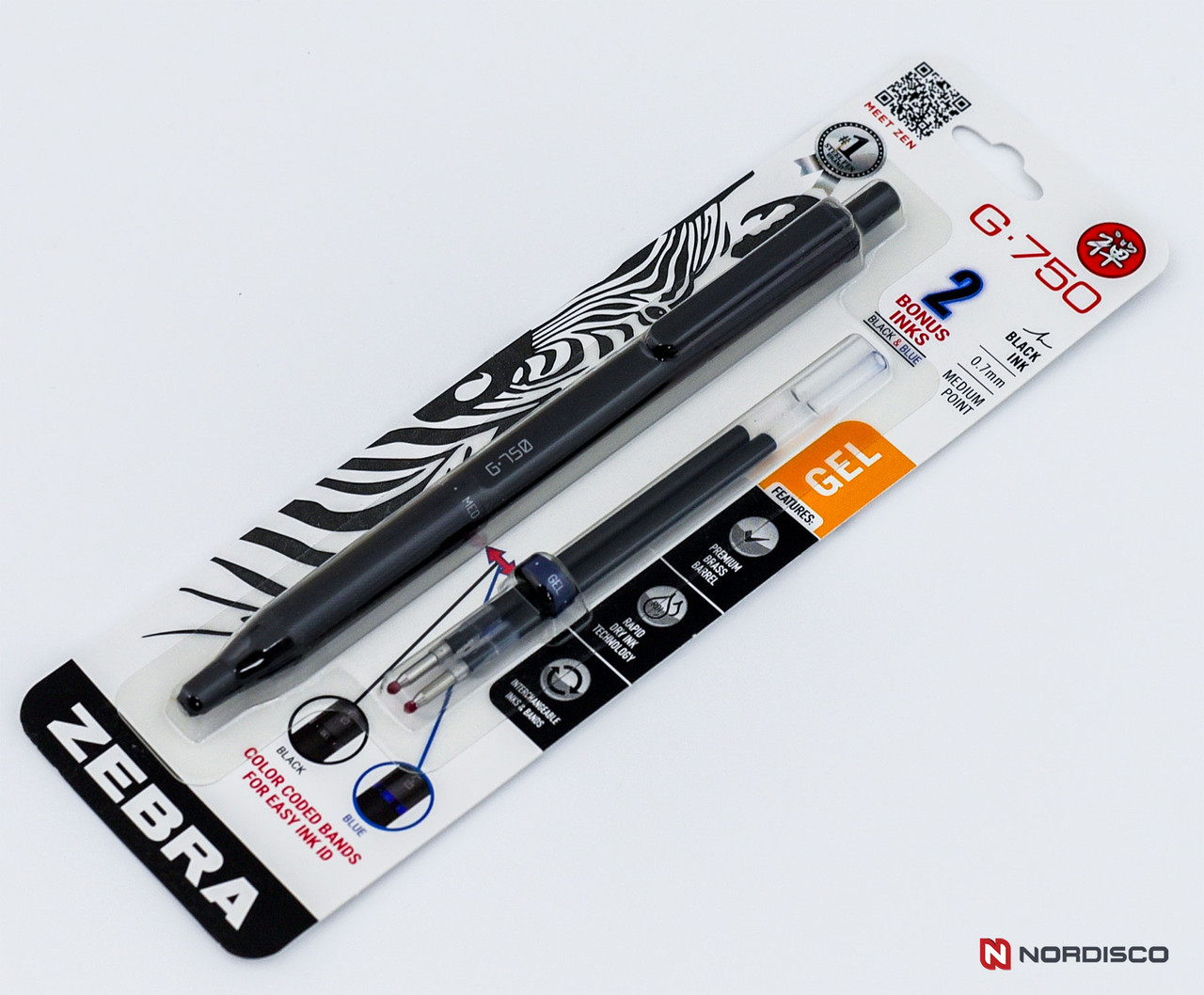 Zebra G750 Gel Retractable Pen 49811, Black Barrel Black Ink