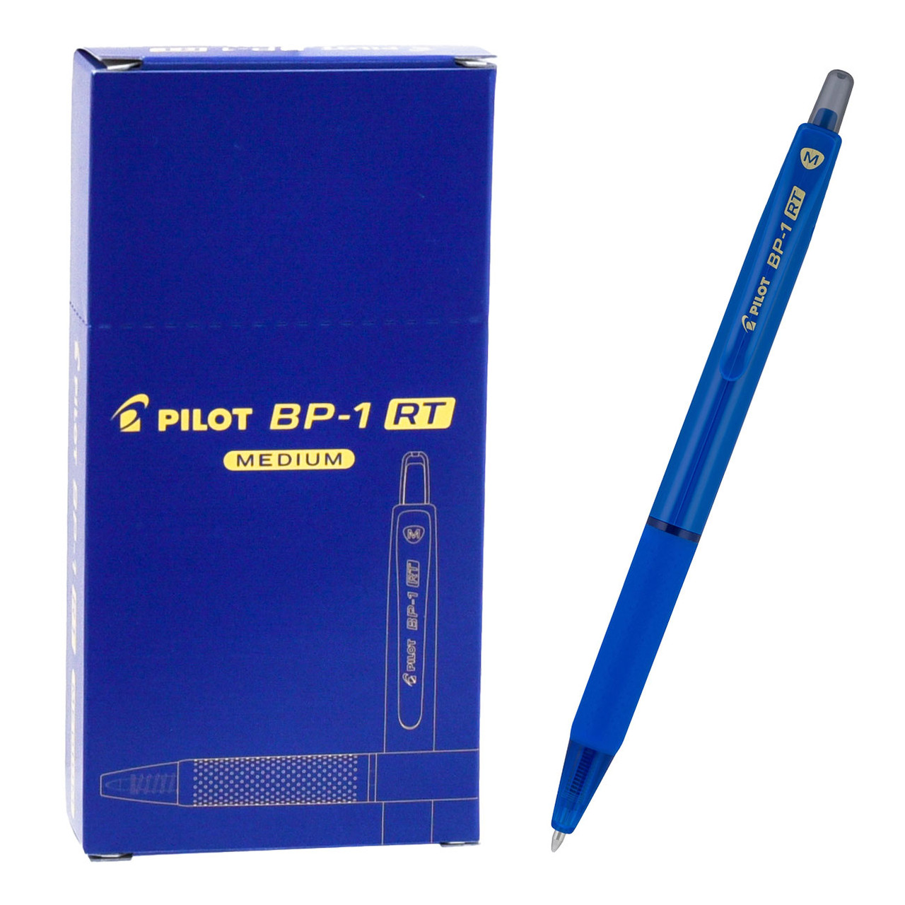 Pilot BP-1 RT 21637 Blue Ink Ballpoint Pen, 1.0mm Medium