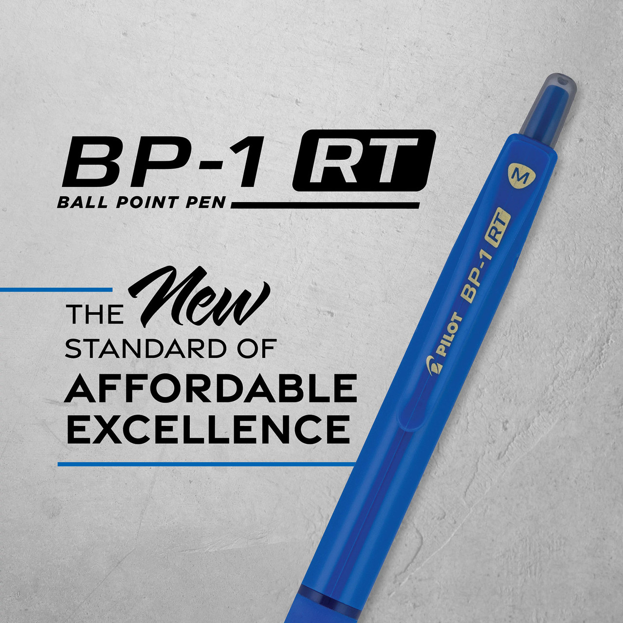 Pilot BP-1 RT 21637 Blue Ink Ballpoint Pen, 1.0mm Medium
