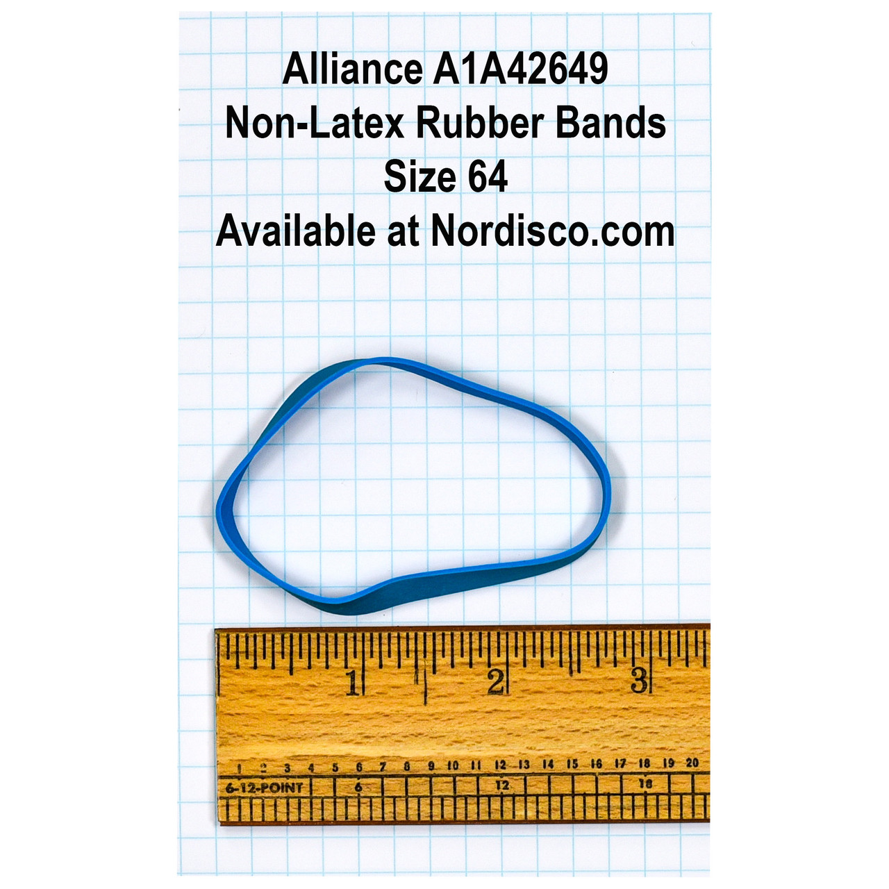 Alliance 42649 Non-Latex Rubber Bands, Antimicrobial, Size 64, 1/4 Lb ...