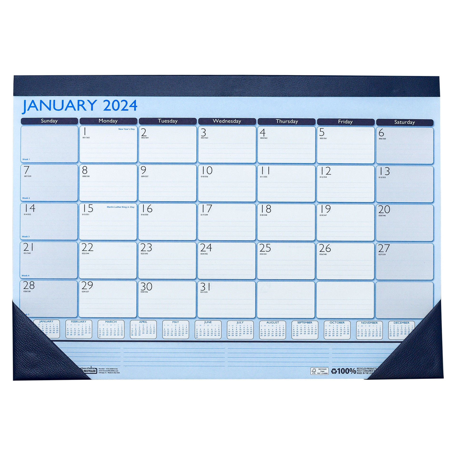 2024 1506 HOD1506 House of Doolittle Desk Pad Calendar, 13 x 181/2