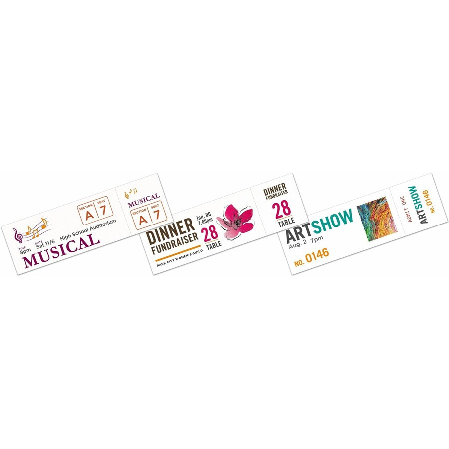 Avery 16154 Blank Printable Perforated Raffle Tickets Tear Away Stubs