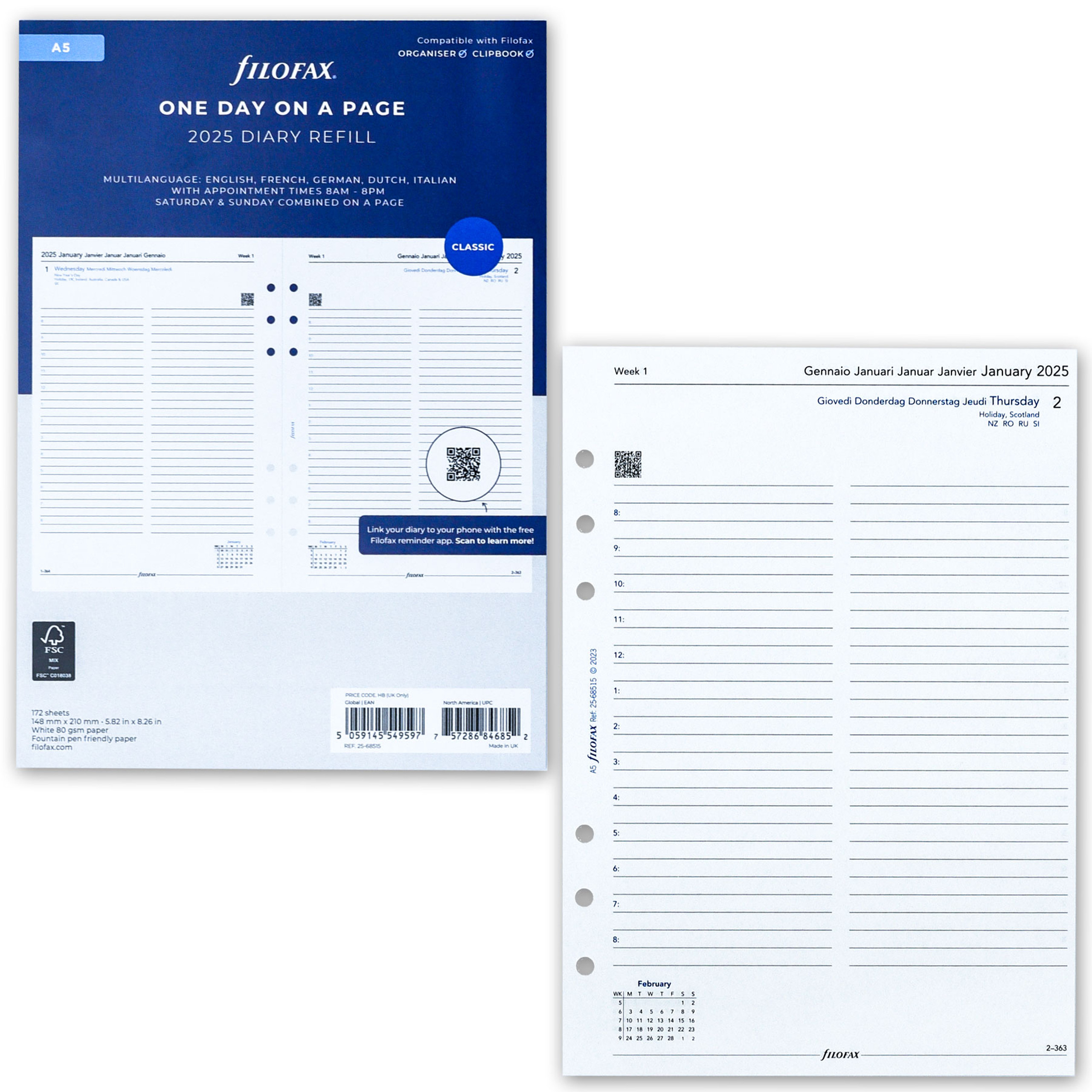 Filofax Diary Insert 2025