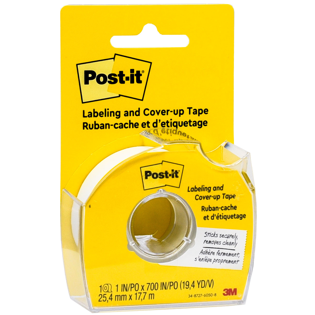Post-it Labeling & Cover-Up Tape - 1/6 Inch X 700 Inches, White Removable Tape