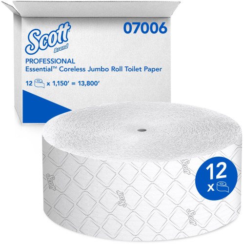 Kimberly-Clark Professional 07006 Essential Jumbo Roll Coreless Toilet Paper