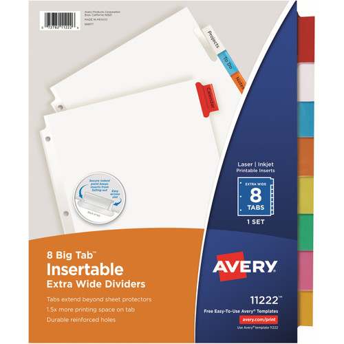 Avery 11222 Big Tab Insertable Extra-Wide Dividers