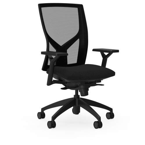 Lorell 83109 High-Back Mesh Chairs with Fabric Seat