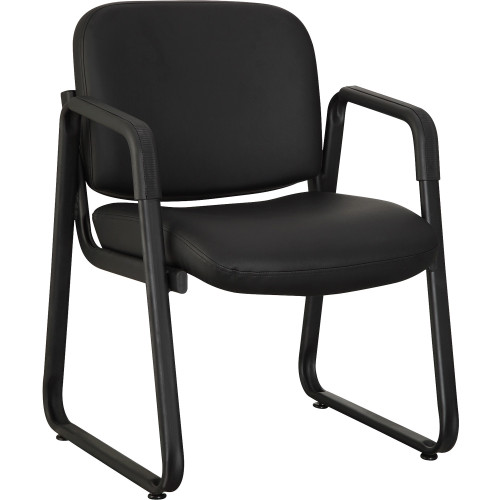 Lorell 84577 Black Leather Guest Chair