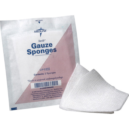 Medline NON21422 Sterile 12 Ply Cotton Gauze Sponges