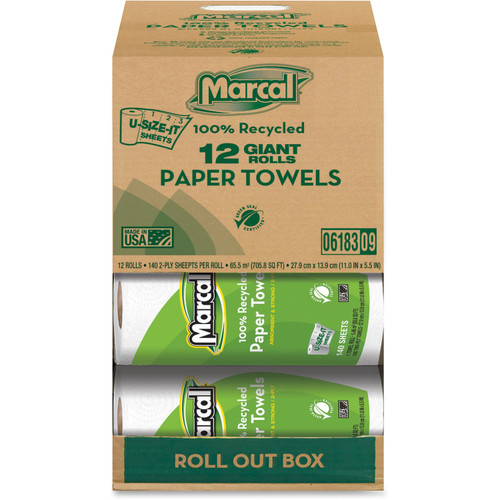 Marcal 06183 Giant Paper Towel in a Roll Out Carton