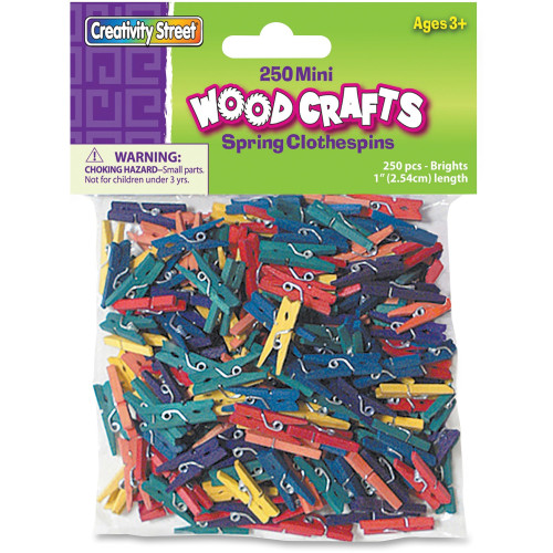 Creativity Street 367202 WoodCrafts Bright Mini Clothespins