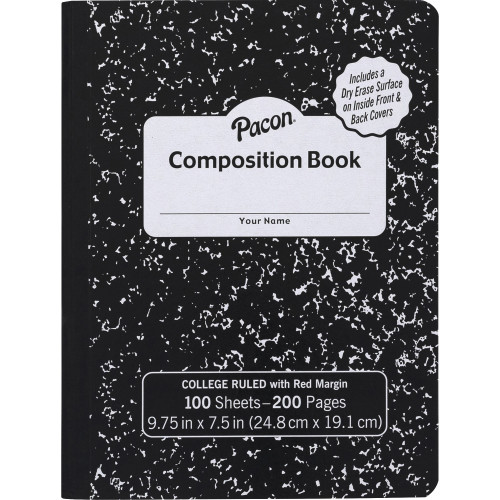 Pacon PMMK37106DE Marble Hard Cover College Rule Composition Book