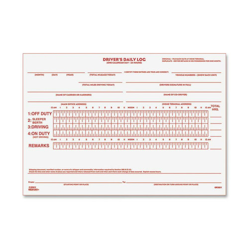 Rediform 6K681 Driver's Daily Log Book