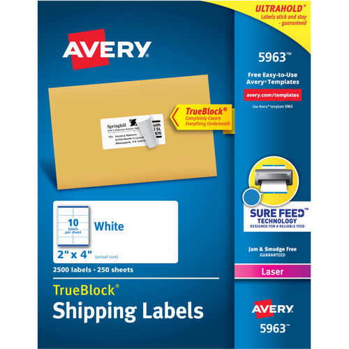 Avery 5963 Easy Peel White Shipping Labels