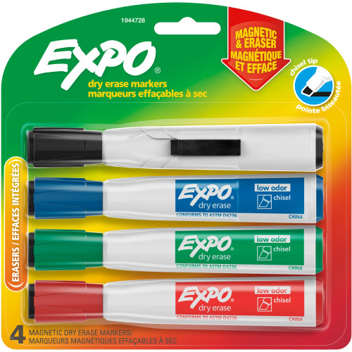 Expo 1944728 Eraser Cap Magnetic Dry Erase Marker Set