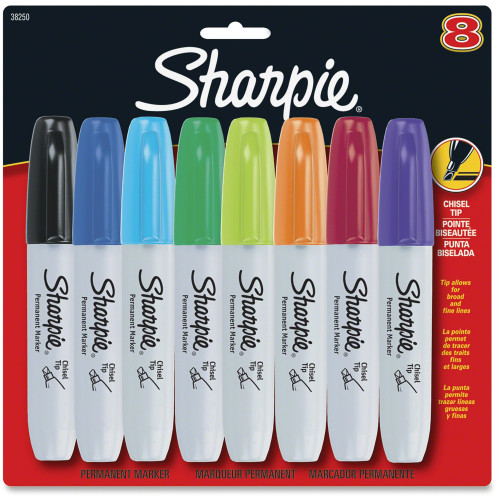 Sharpie Permanent Markers, Chisel Tip, Silver Metallic, 12/Pack (2089638)