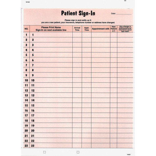 Tabbies 14530 Patient Sign-In Label Forms