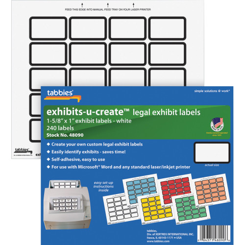 Tabbies 48090 Legal Exhibits-U-Create 1" Labels