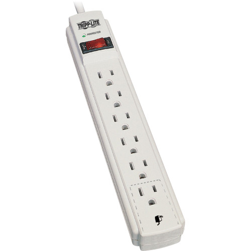 Tripp Lite TLP608 6-Outlets, 8-Ft Cord, 990 Joule Strip, Flat Plug - Protect It! Surge Suppressor