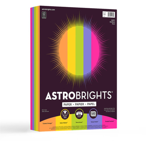 Astrobrights 21289 Color Paper - "Happy" 5-Color Assortment