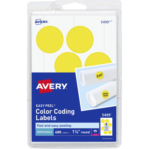 Avery 2020YG 1-1/4" Color-Coding Labels