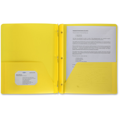Business Source 20884 3-Hole Punched Poly Portfolios