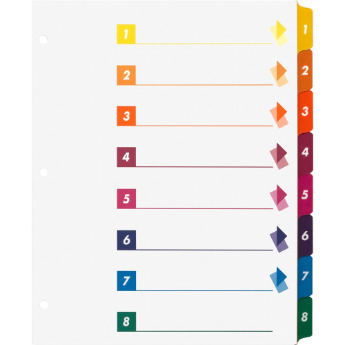 Business Source 21909 Color-coded Table of Contents/Tabs Index Dividers