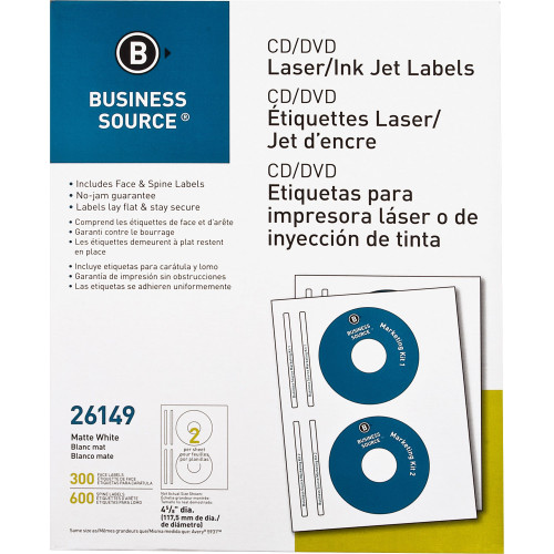 Business Source 26149 Laser/Inkjet CD/DVD Labels