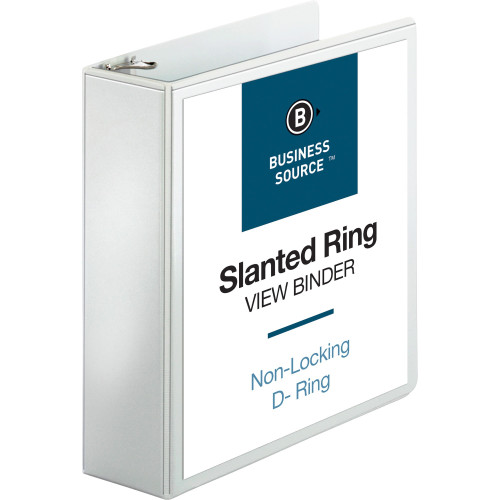 Business Source 28443 Basic D-Ring White View Binders